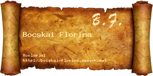 Bocskai Florina névjegykártya